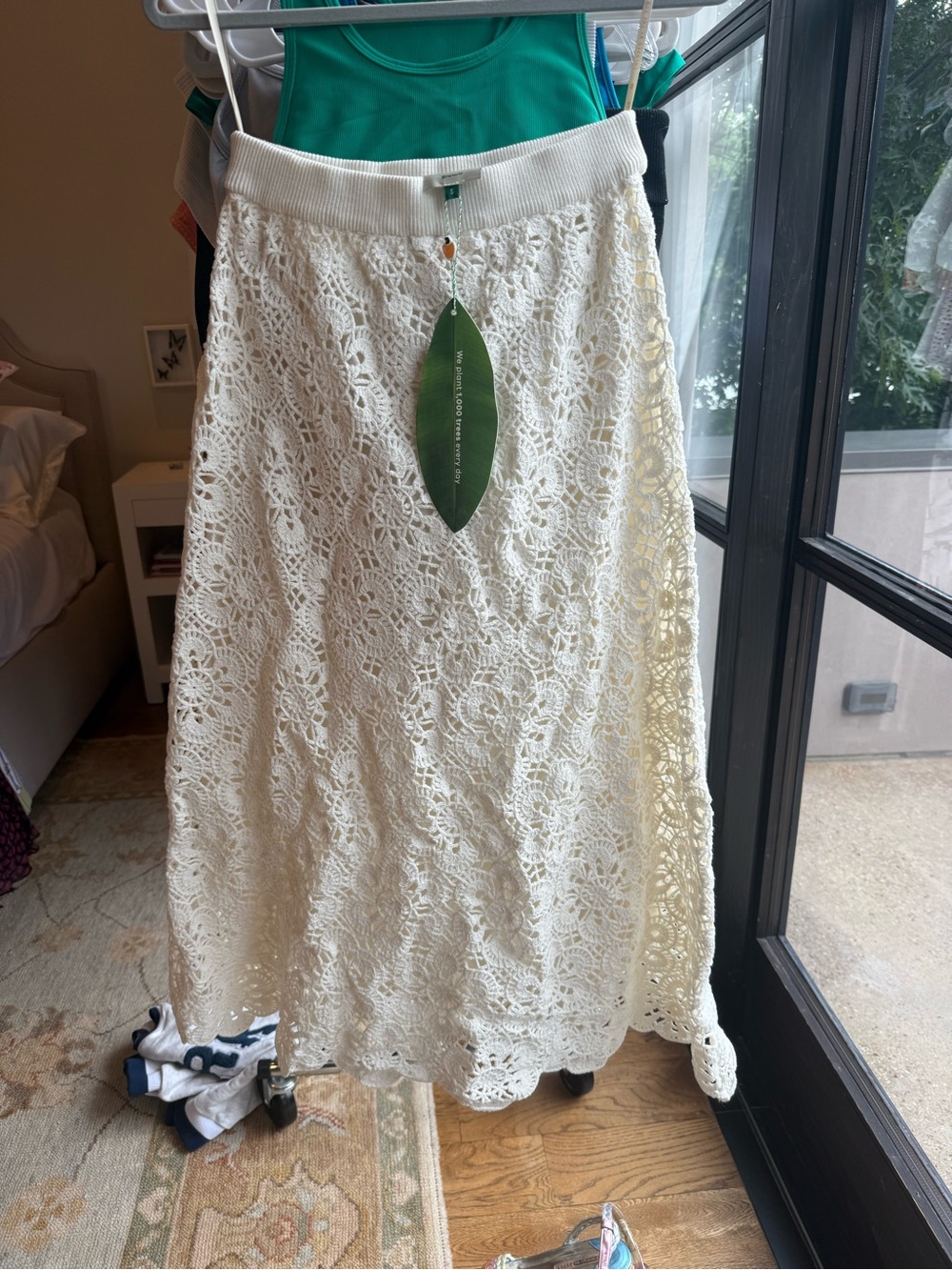 FARM Rio Cream Crochet Midi Skirt - Picture 5 of 5